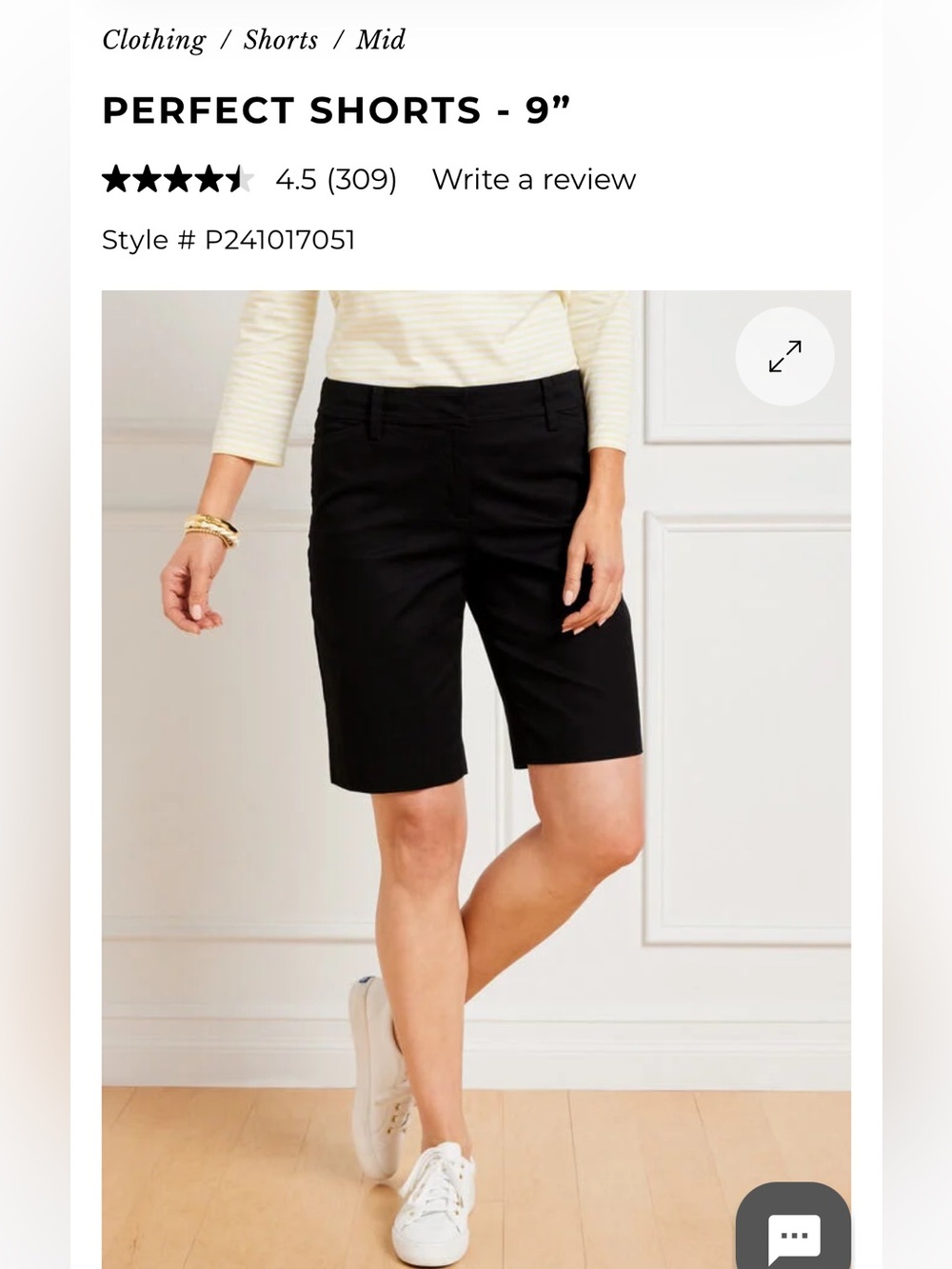 Talbots Black Perfect Shorts